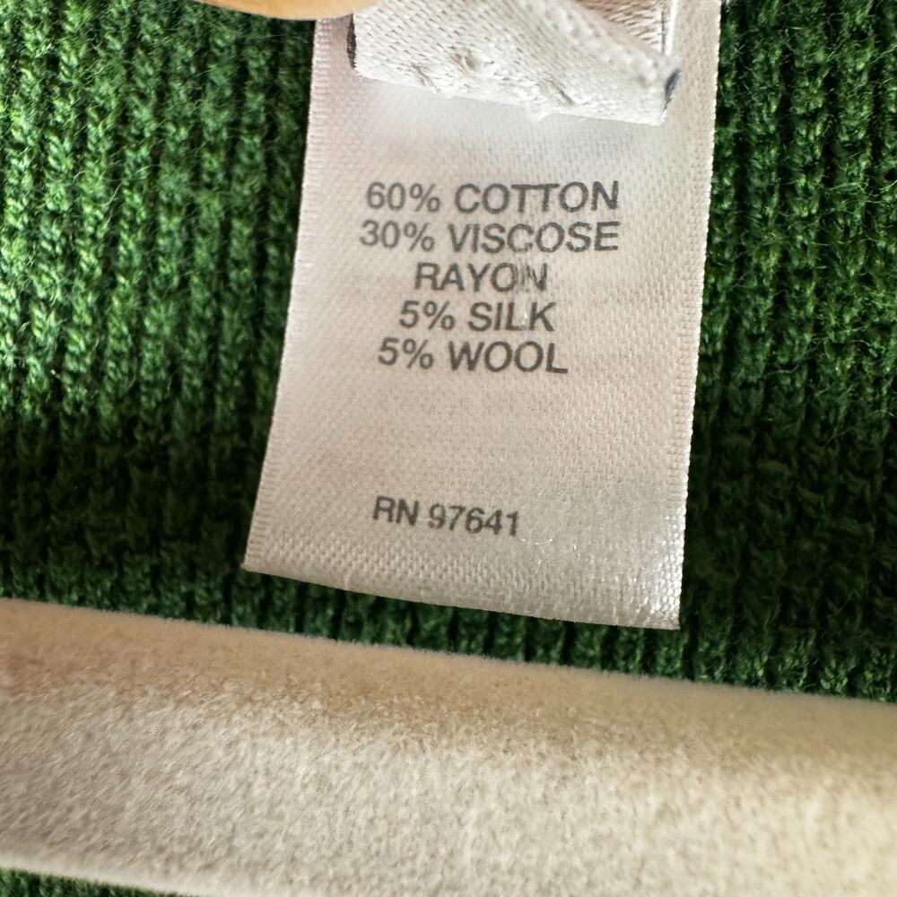 J. Jill Size ST S Tall Green Tunic Sweater Textured Round Neck Long Cotton Blend - Picture 3 of 9